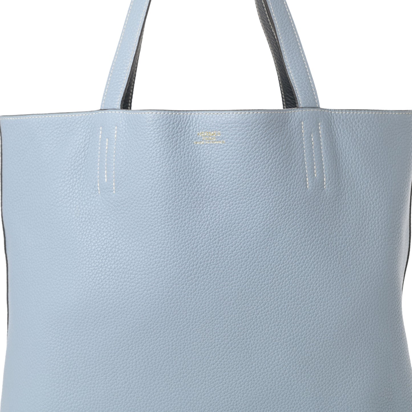 Taurillon Clemence Double Sens 36 Reversible Tote Bleu Lin Bleu Obscur
