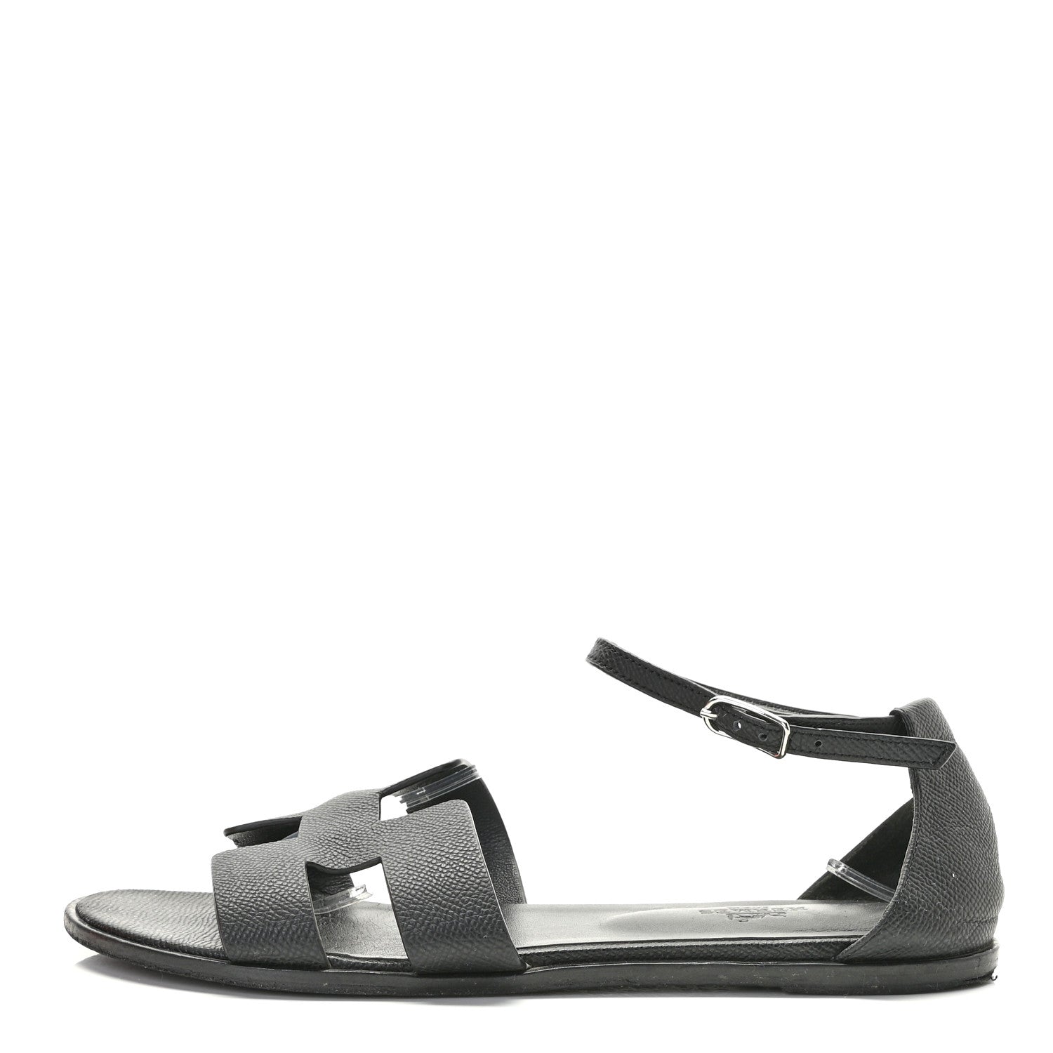 Hermes Epsom Santorini Sandals 38 Black 1 of 14