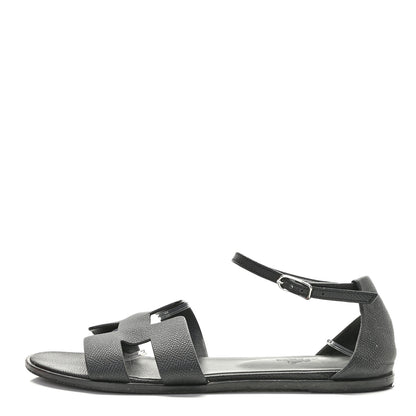Hermes Epsom Santorini Sandals 38 Black 1 of 14