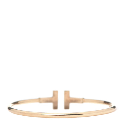 Tiffany 18K Rose Gold Diamond Mother of Pearl T Wire Bracelet 3 of 5