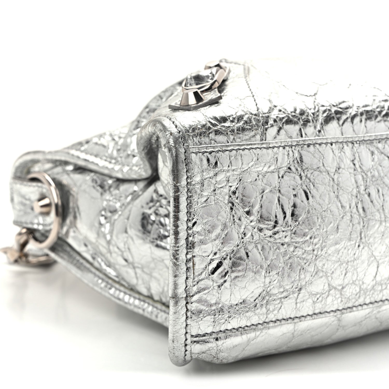 Balenciaga Metallic Agneau Silver Hardware Small Le City Silver 9 of 10