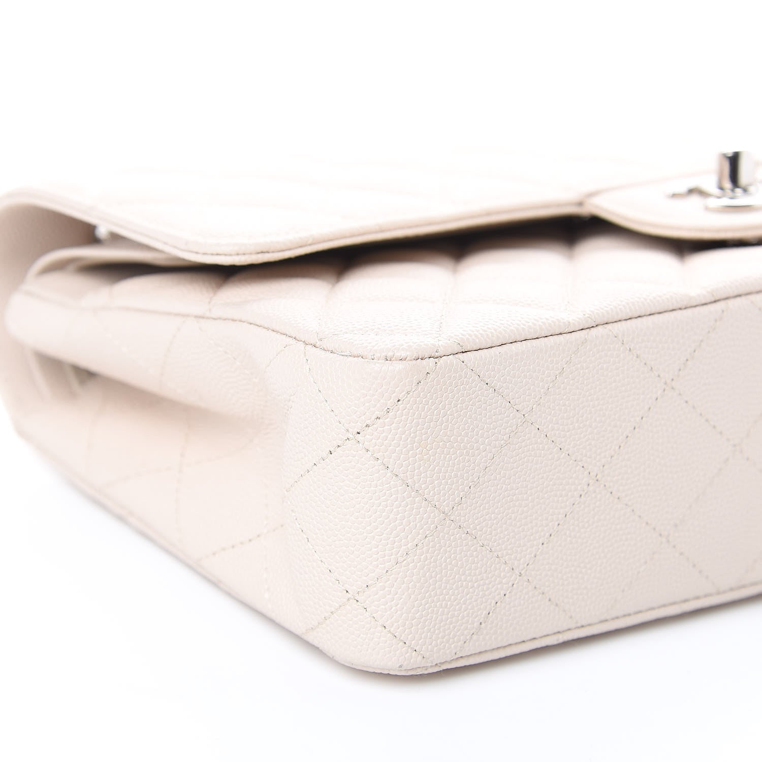 Chanel Caviar Quilted Medium Double Flap Light Beige 7 of 12