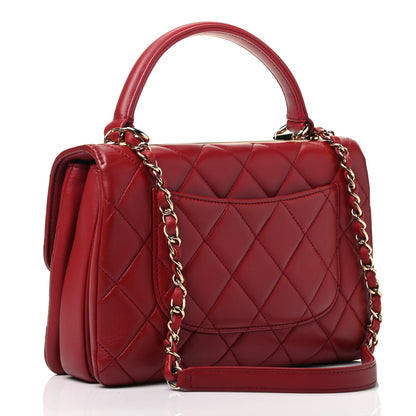 Chanel Lambskin Quilted Small Trendy CC Flap Dual Handle Bag Red 4 of 10