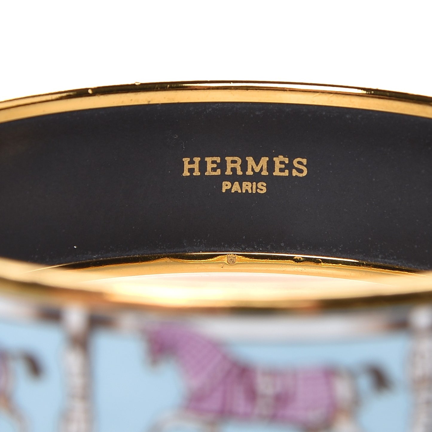 Enamel Printed Wide Horse Riding Motif Bracelet 70