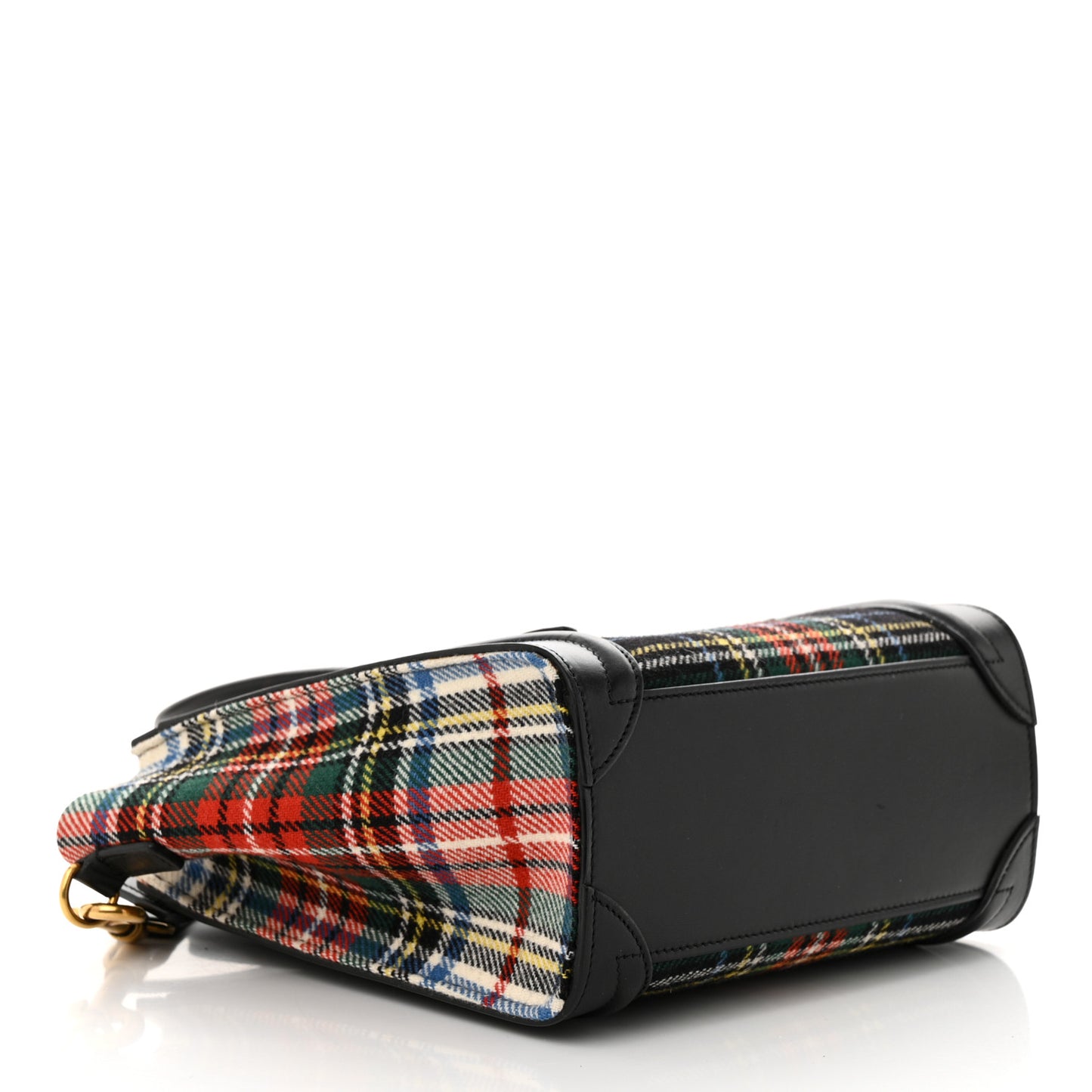 Tartan Calfskin Nano Luggage Red Blue