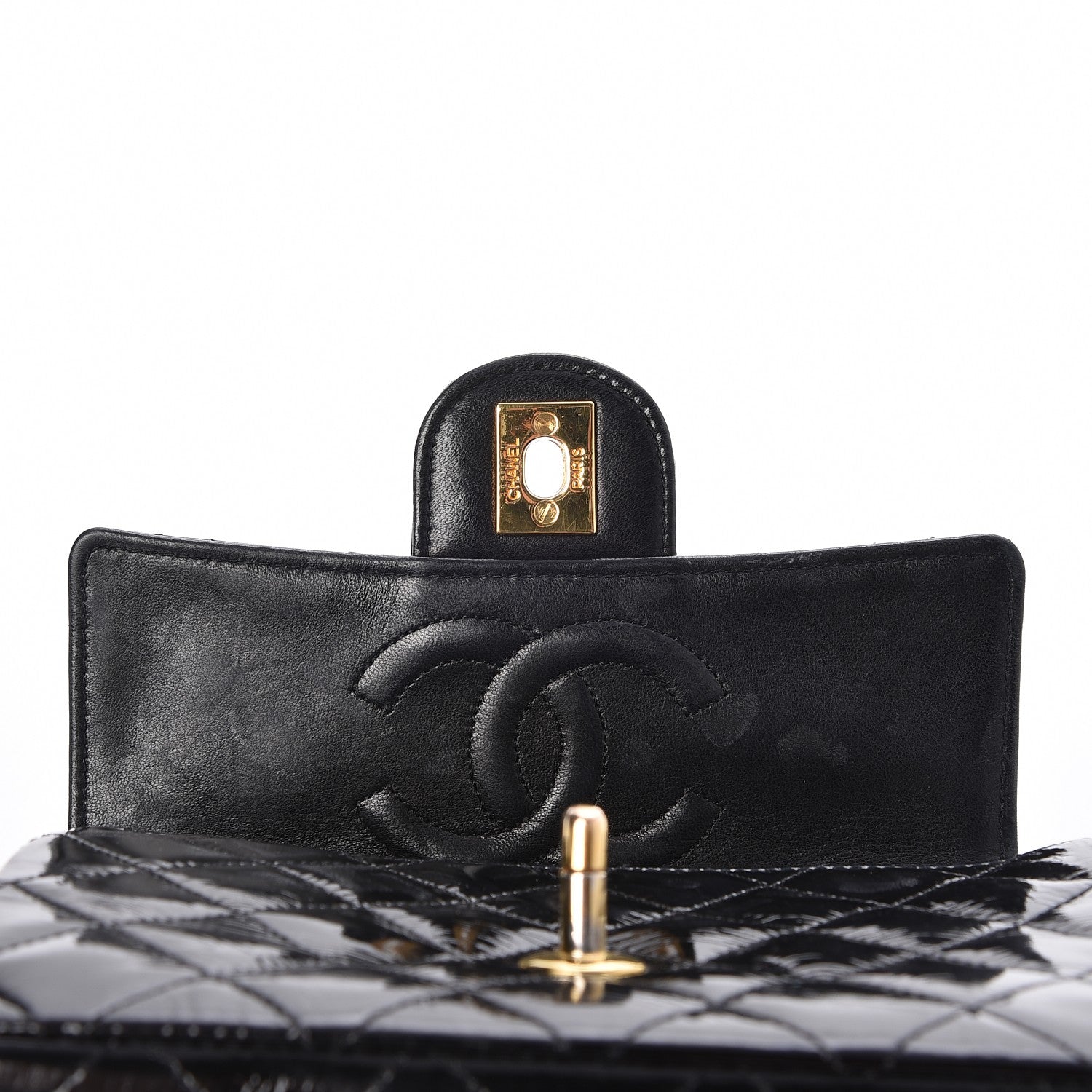 Chanel Patent Calfskin Quilted Mini Square Flap Black 11 of 12