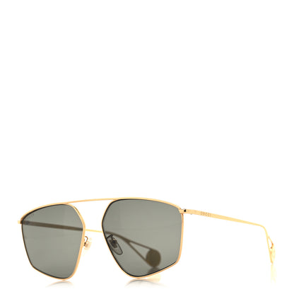 Gucci Square Frame GG0437SA Sunglasses Gold 1 of 8