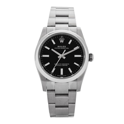 Rolex Stainless Steel 34mm Oyster Perpetual Watch Bright Black 124200 1 of 4