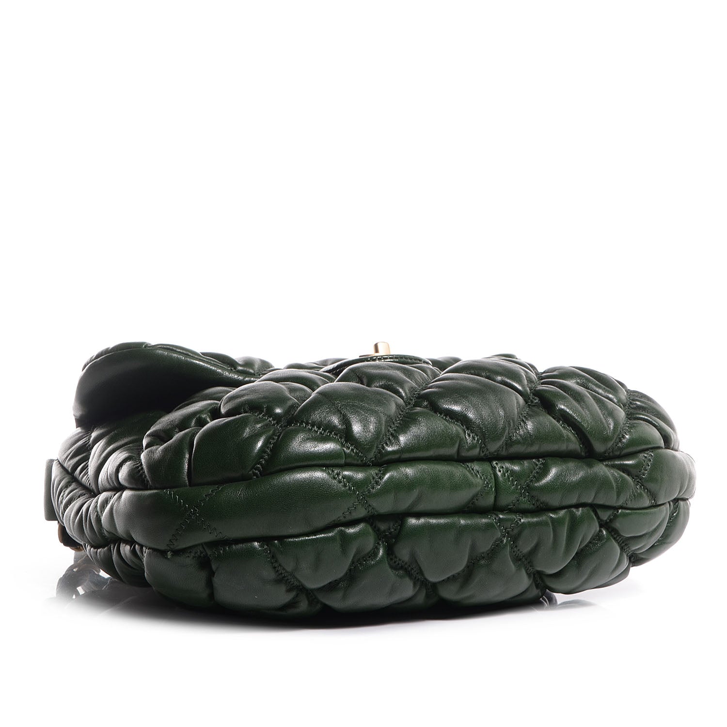 Chanel Lambskin Bubble Quilt Flap Green 4 of 8
