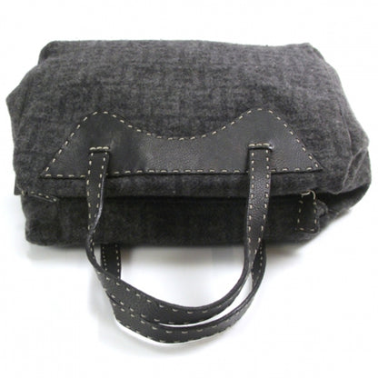Fendi Wool Calfskin Romano Selleria Monogram Satchel 6 of 9