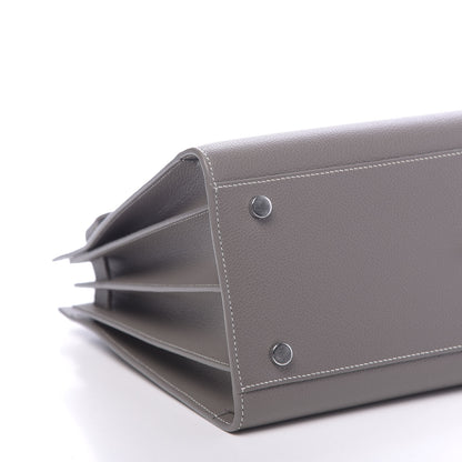 Saint Laurent Grained Calfskin Topstitch Small Sac De Jour Grey 7 of 9