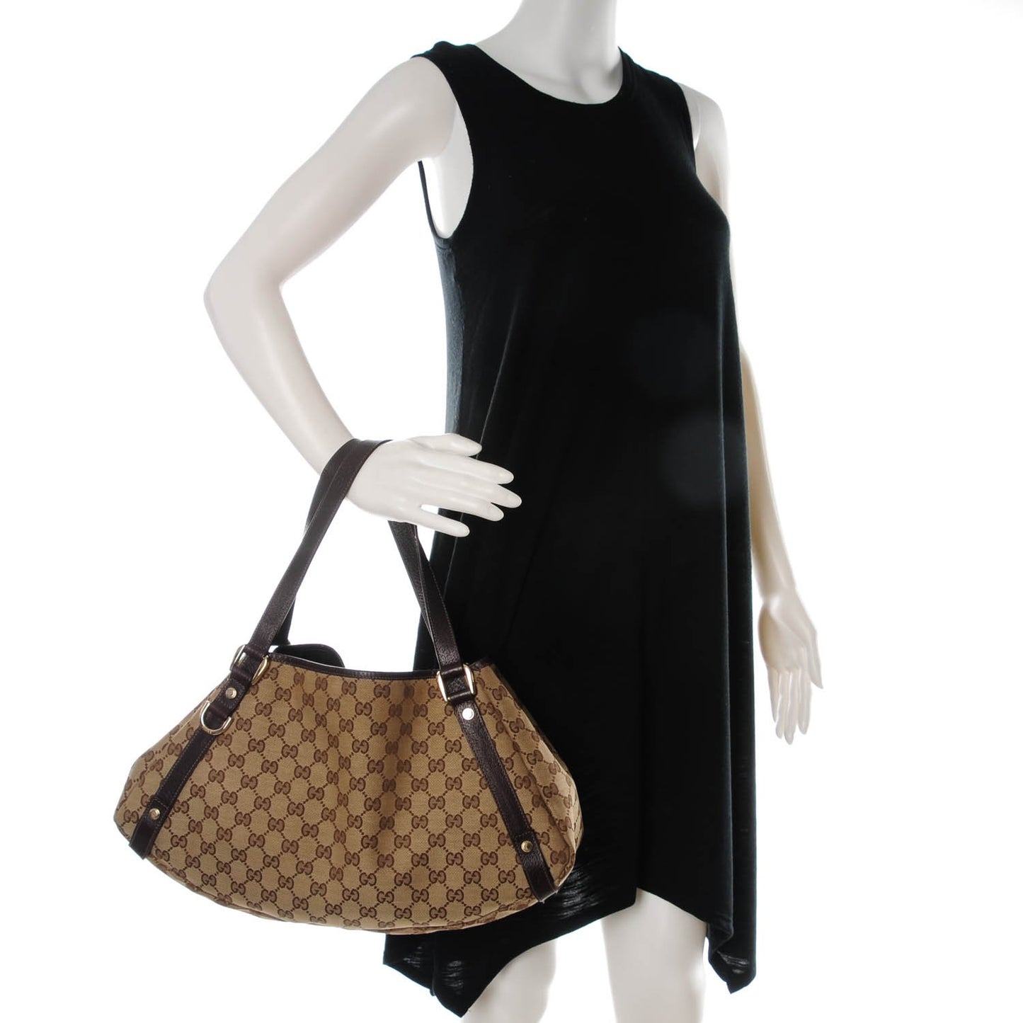 Monogram Medium Abbey Shoulder Bag Dark Brown