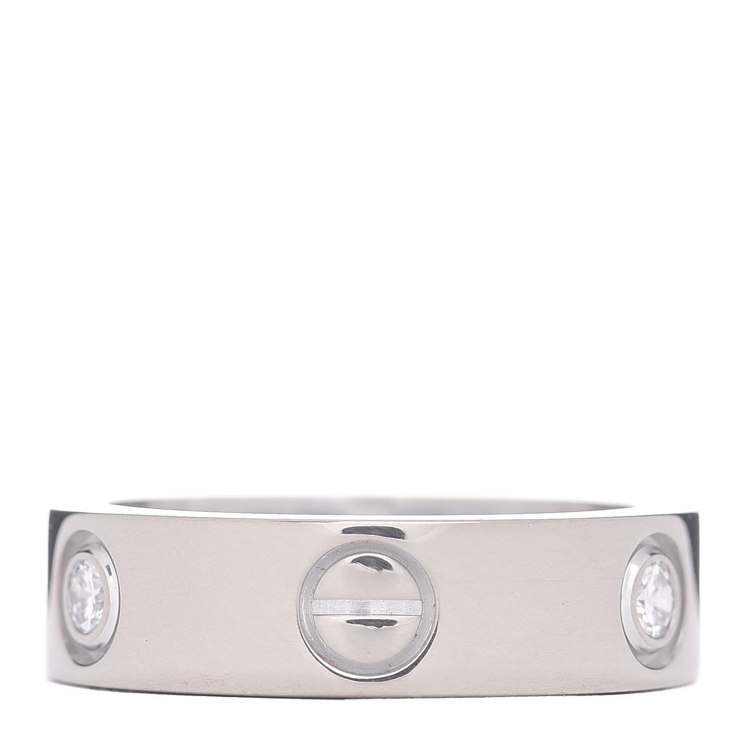 Cartier 18K White Gold 3 Diamond 5.5mm LOVE Ring 52 6 3 of 5
