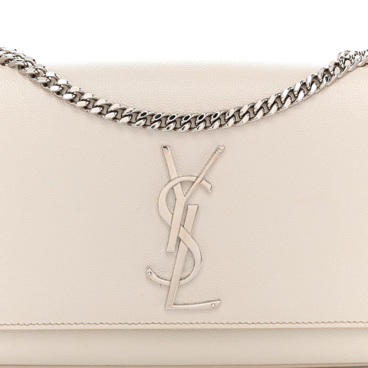 Grain De Poudre Medium Classic Monogram Kate Satchel Icy White