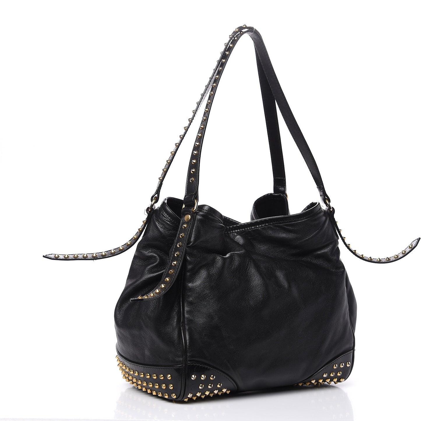 Lambskin Bridle Studs Small Canterbury Tote Black