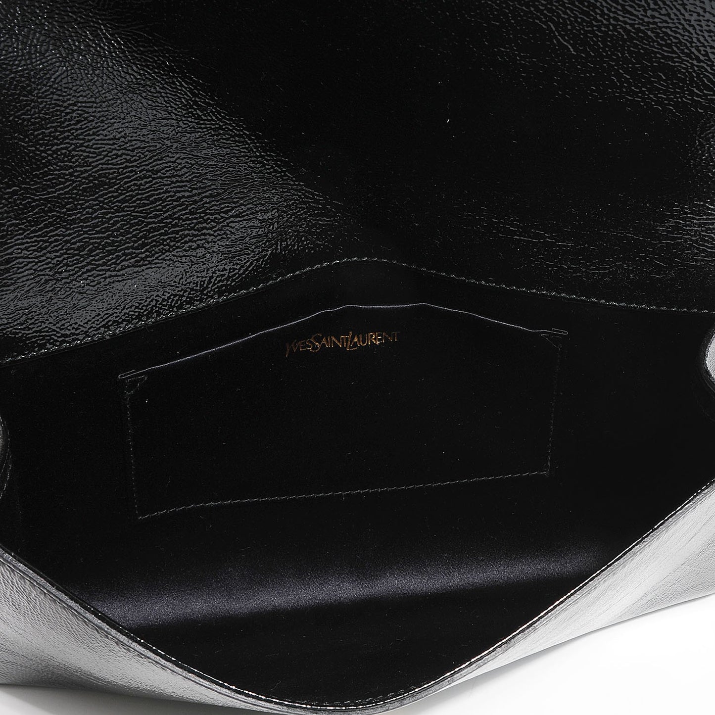 Textured Patent Monogram Large Belle De Jour Clutch Black