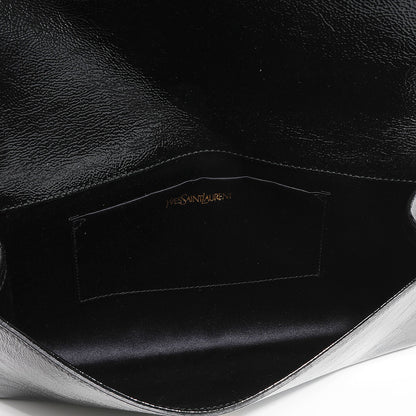 Saint Laurent Textured Patent Monogram Large Belle De Jour Clutch Black 6 of 7