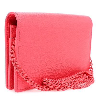 Gucci Dollar Calfskin Enamel Monochrome Mini GG Marmont Chain Wallet Runway Coral 2 of 10