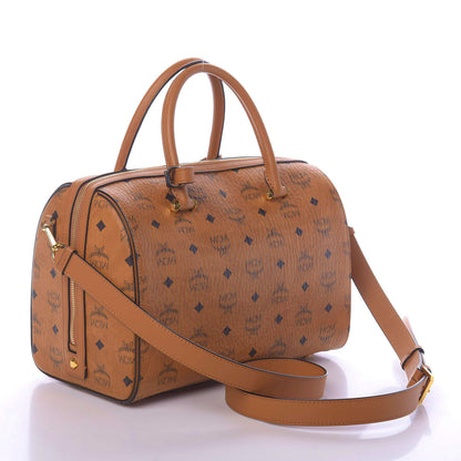 MCM Visetos Boston Bag Cognac 4 of 10