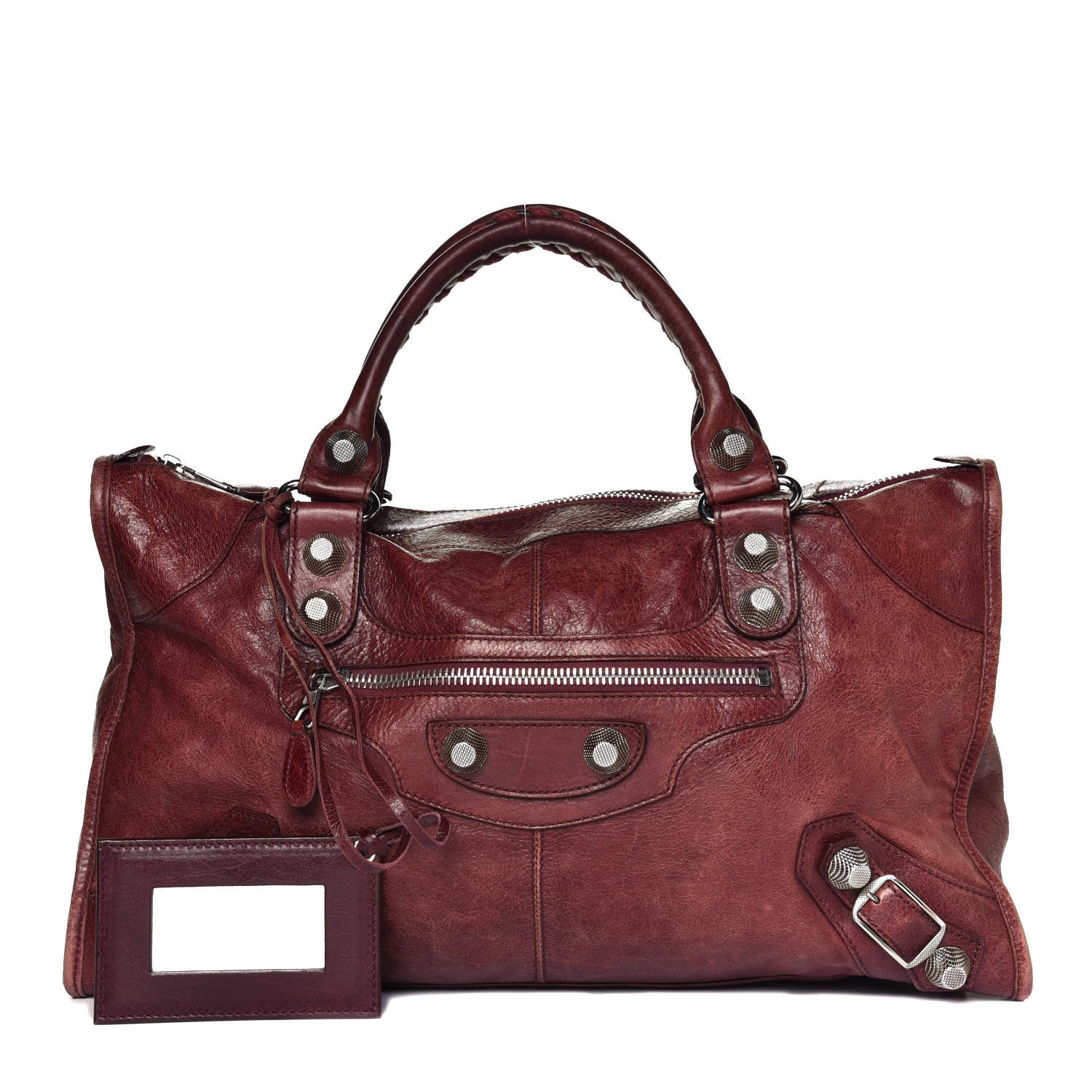 Balenciaga åBALENCIAGA Agneau Giant 21 Silver Hardware Work Dark Wine 1 of 4