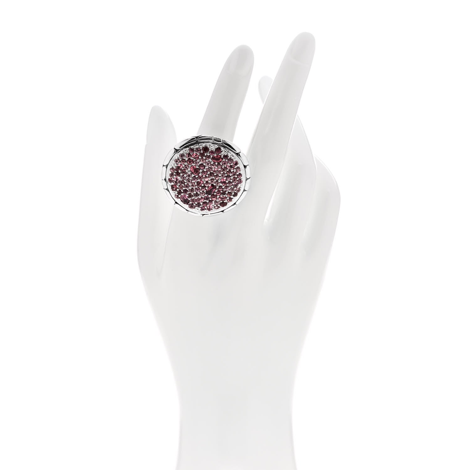 John Hardy Sterling Silver Garnet Kali Lava Ring 54 7 2 of 6