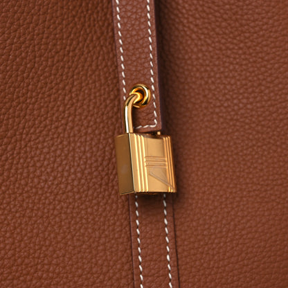 Hermes Taurillon Clemence Picotin Lock 22 MM Gold 11 of 11