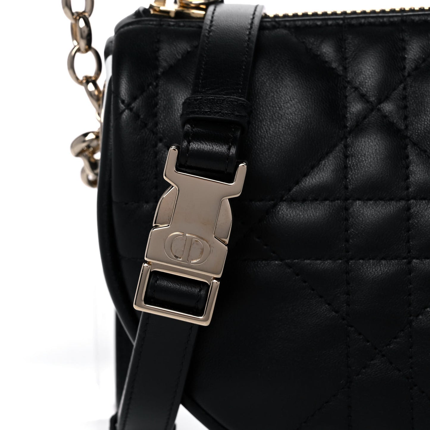 Lambskin Cannage Small Dior Vibe Hobo Bag Black