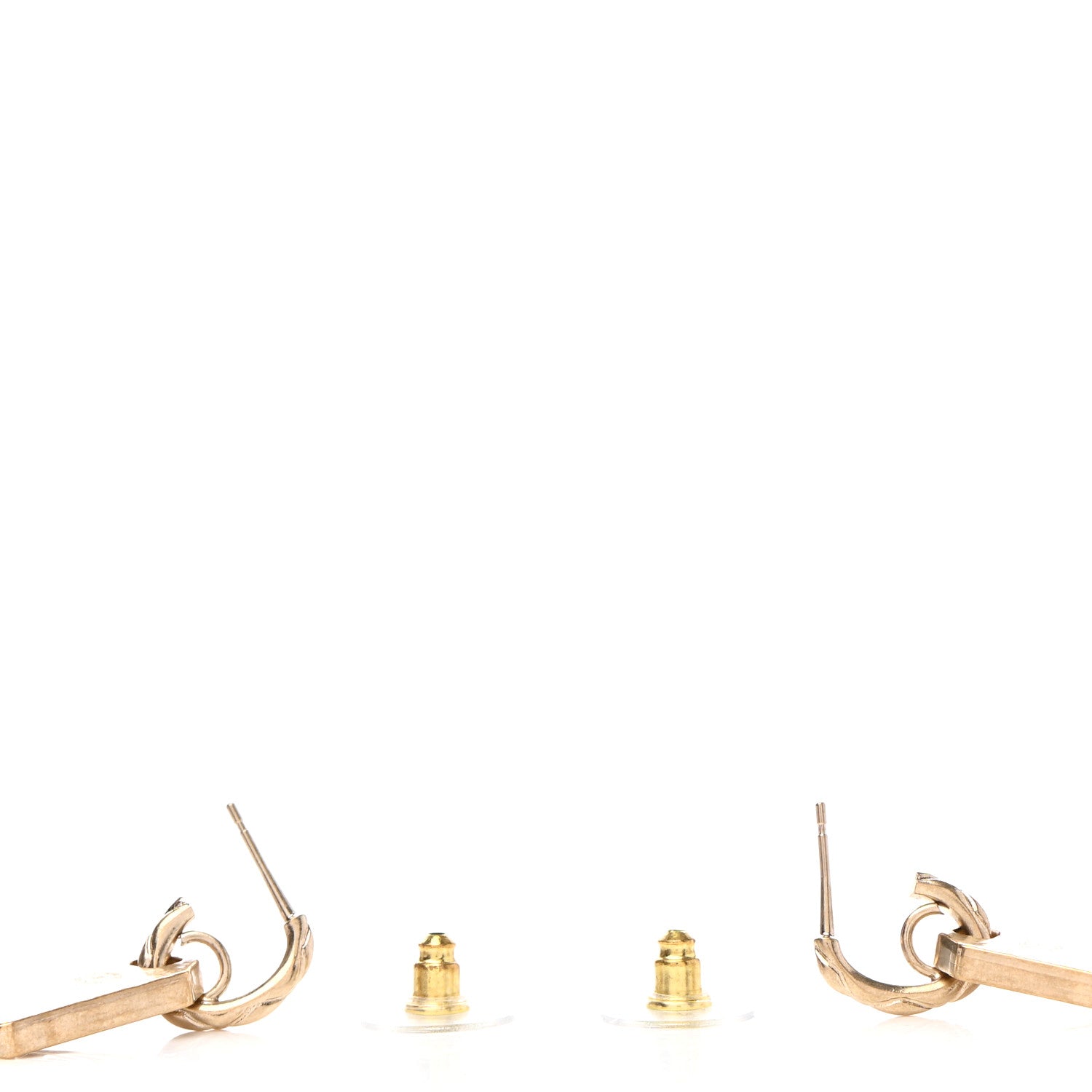 Chanel CC Tag Drop Earrings Gold 3 of 4