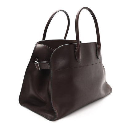 The Row Polished Saddle Calfskin Soft Margaux 15 Chestnut 3 of 10