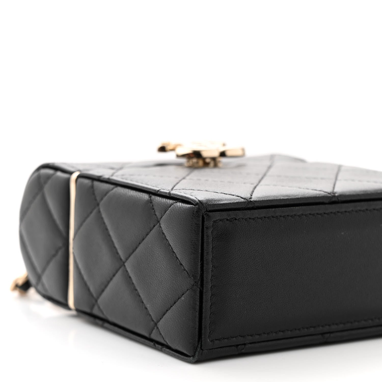 Chanel Lambskin Quilted Small Box With Chain Black 10 of 12