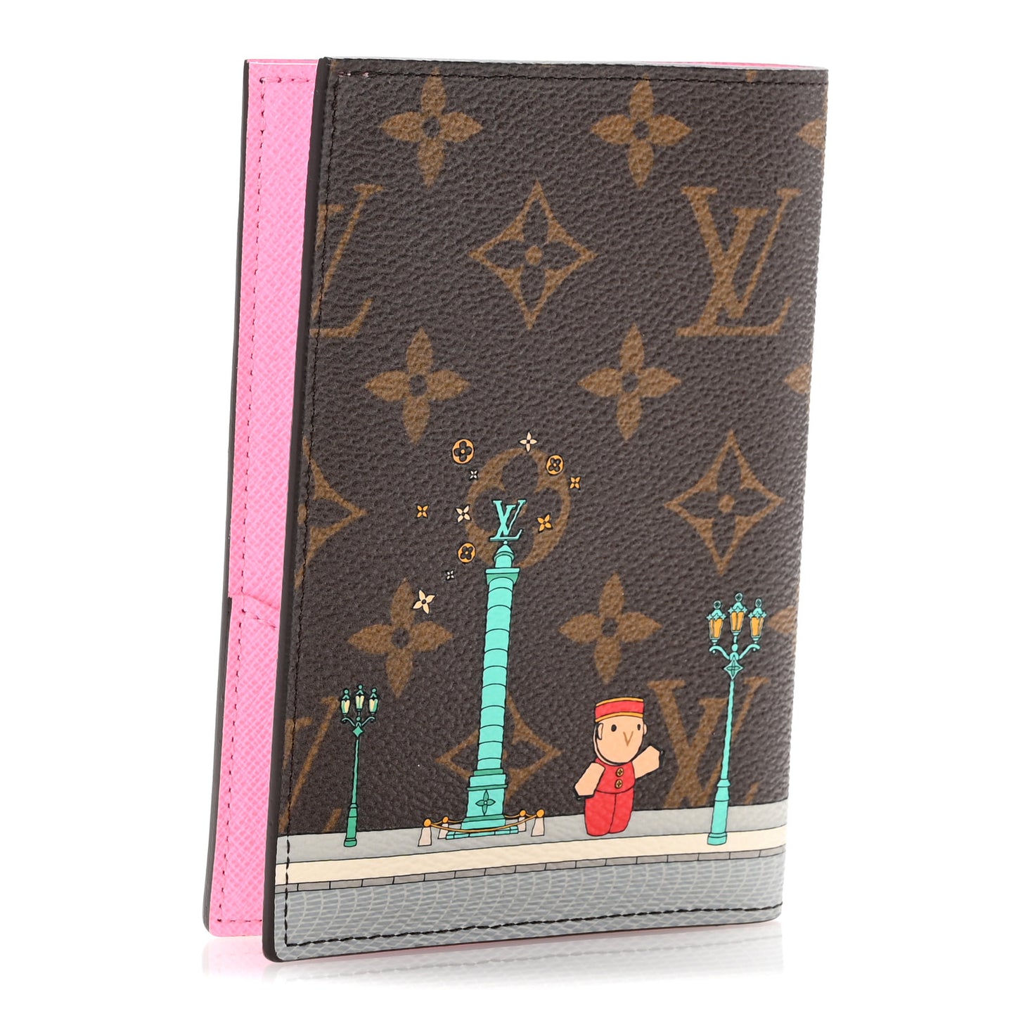 Monogram 2022 Christmas Animation Paris Passport Cover Pink