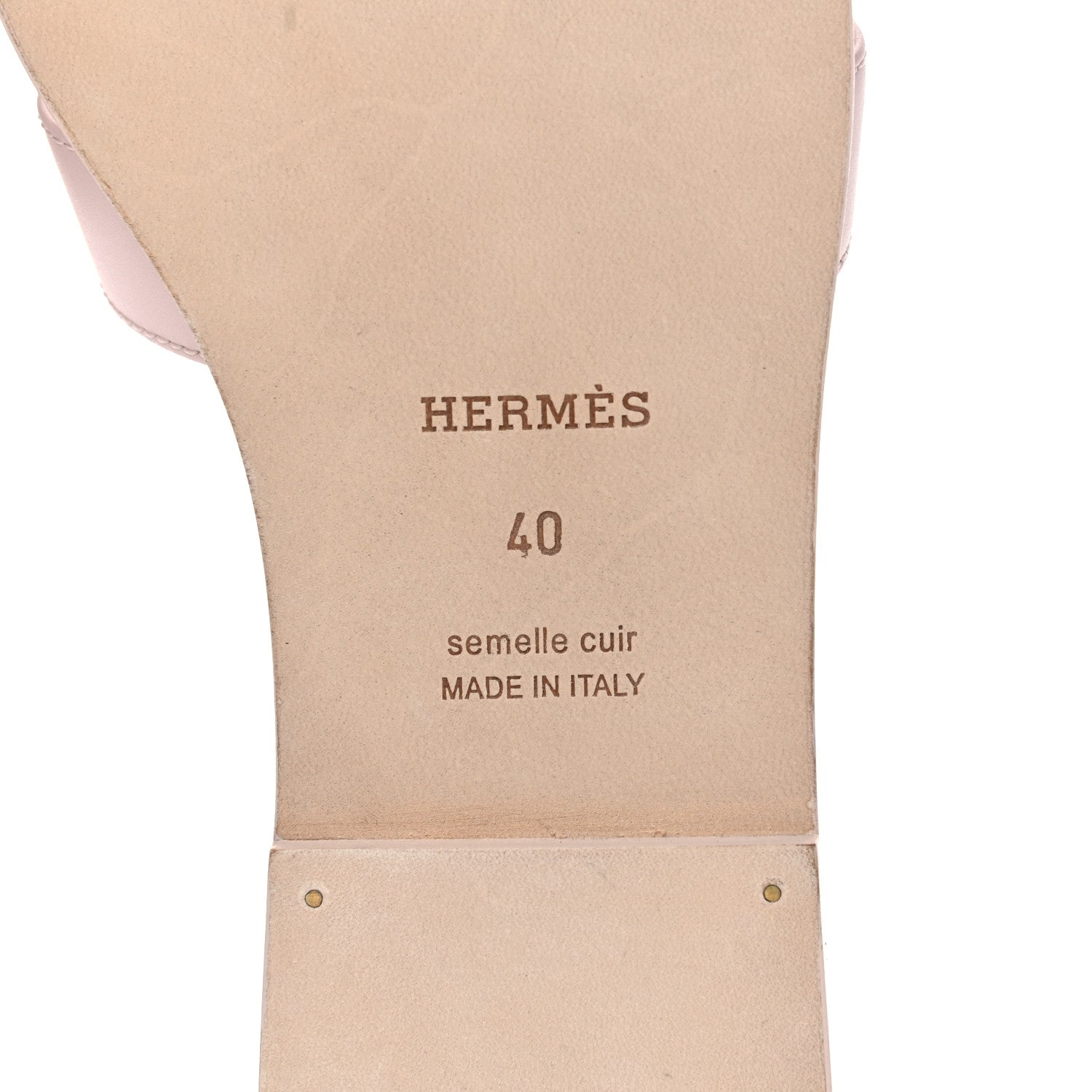 Hermes Calfskin Oran Sandals 40 Rose Petale 6 of 11
