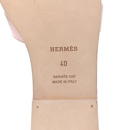 Hermes Calfskin Oran Sandals 40 Rose Petale 6 of 11
