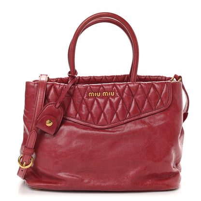 Miu Miu Nappa Matelasse Tote Red 1 of 8