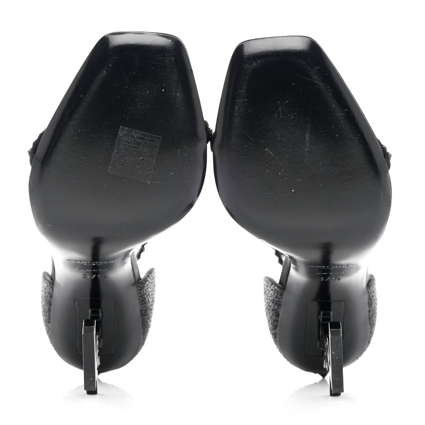 Satin Crystal Opyum Sandals 37.5 Black