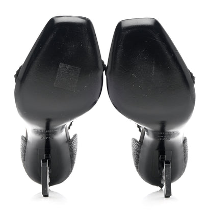 Saint Laurent Satin Crystal Opyum Sandals 37.5 Black 5 of 10