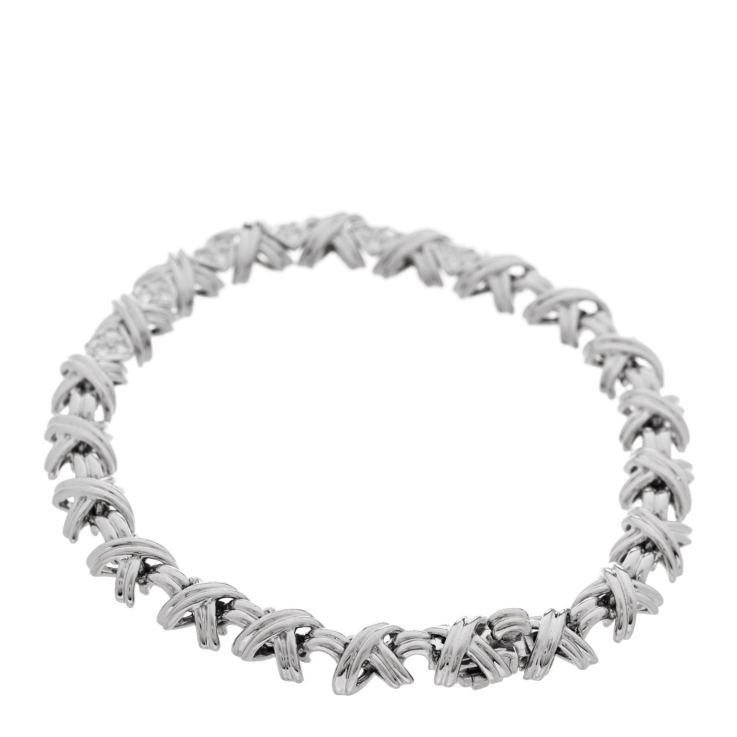 Tiffany 18K White Gold Diamond Signature X Bracelet 2 of 4
