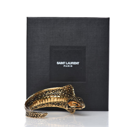 Saint Laurent Brass Anamalier Cobra Cuff Bracelet Gold 6 of 6