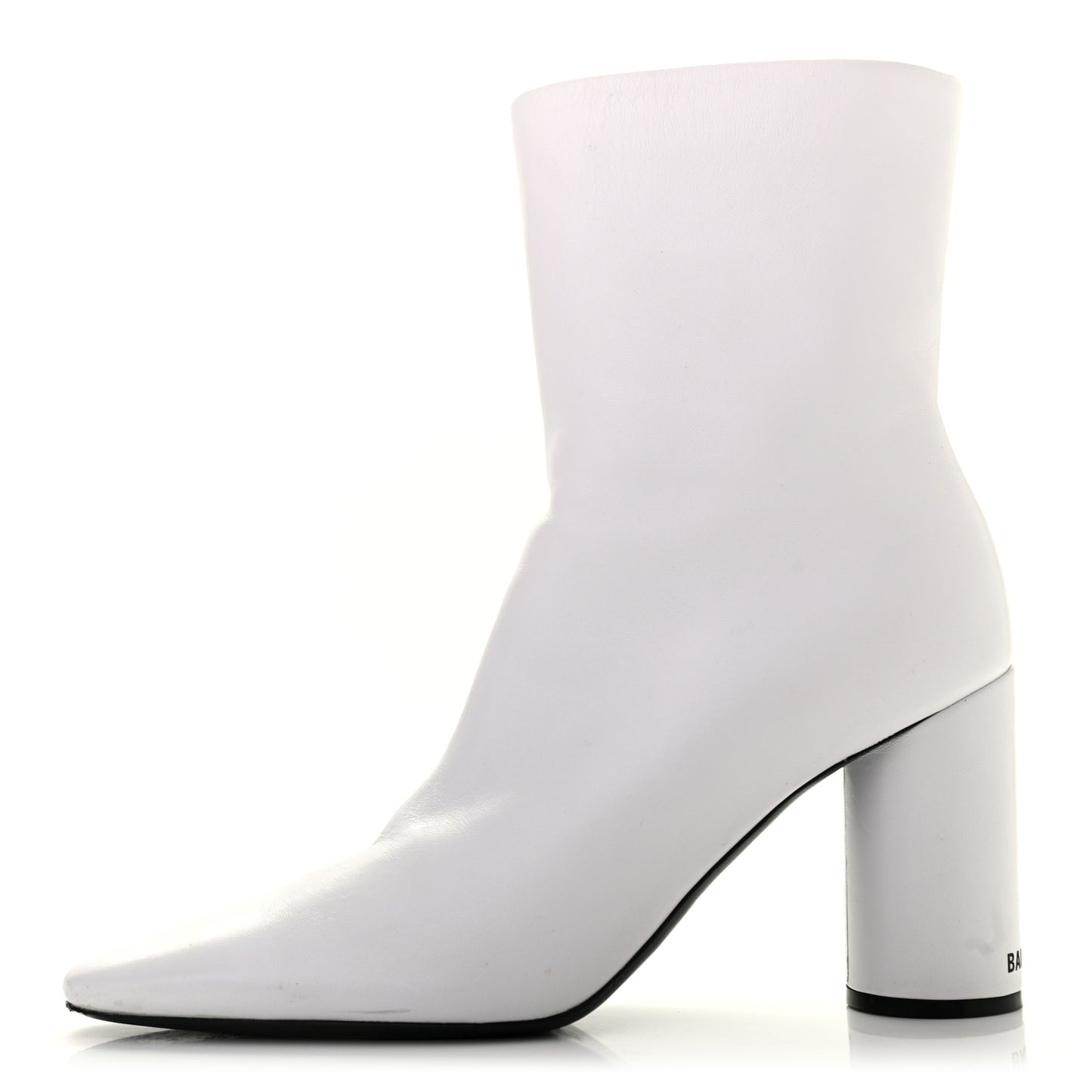 Shiny Sheepskin 20mm Oval Booties 37 White Black