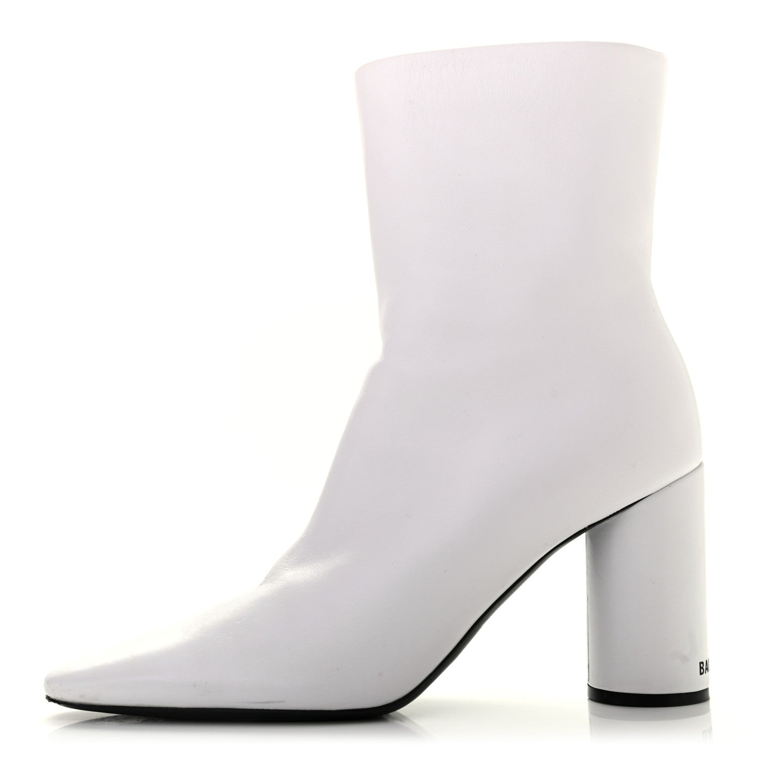 Balenciaga Shiny Sheepskin 20mm Oval Booties 37 White Black 1 of 11