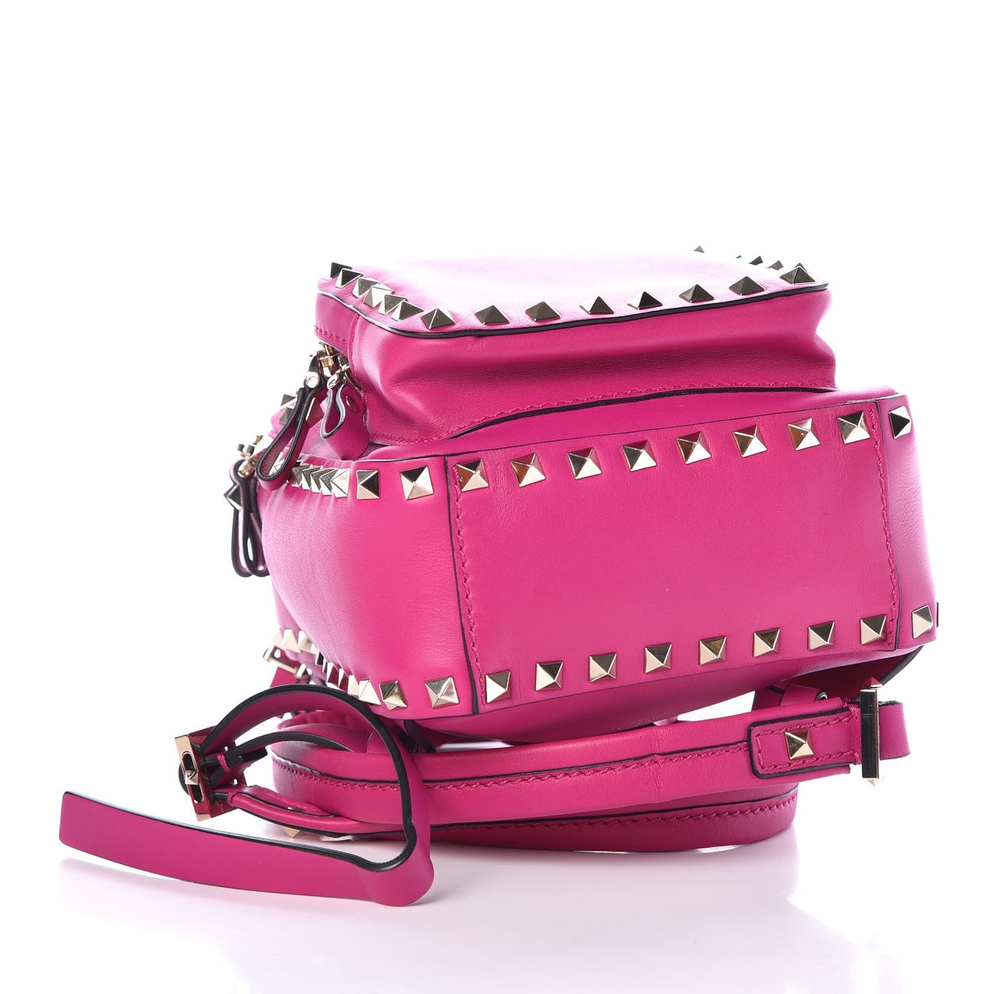 Calfskin Mini Rockstud Backpack Fuxia