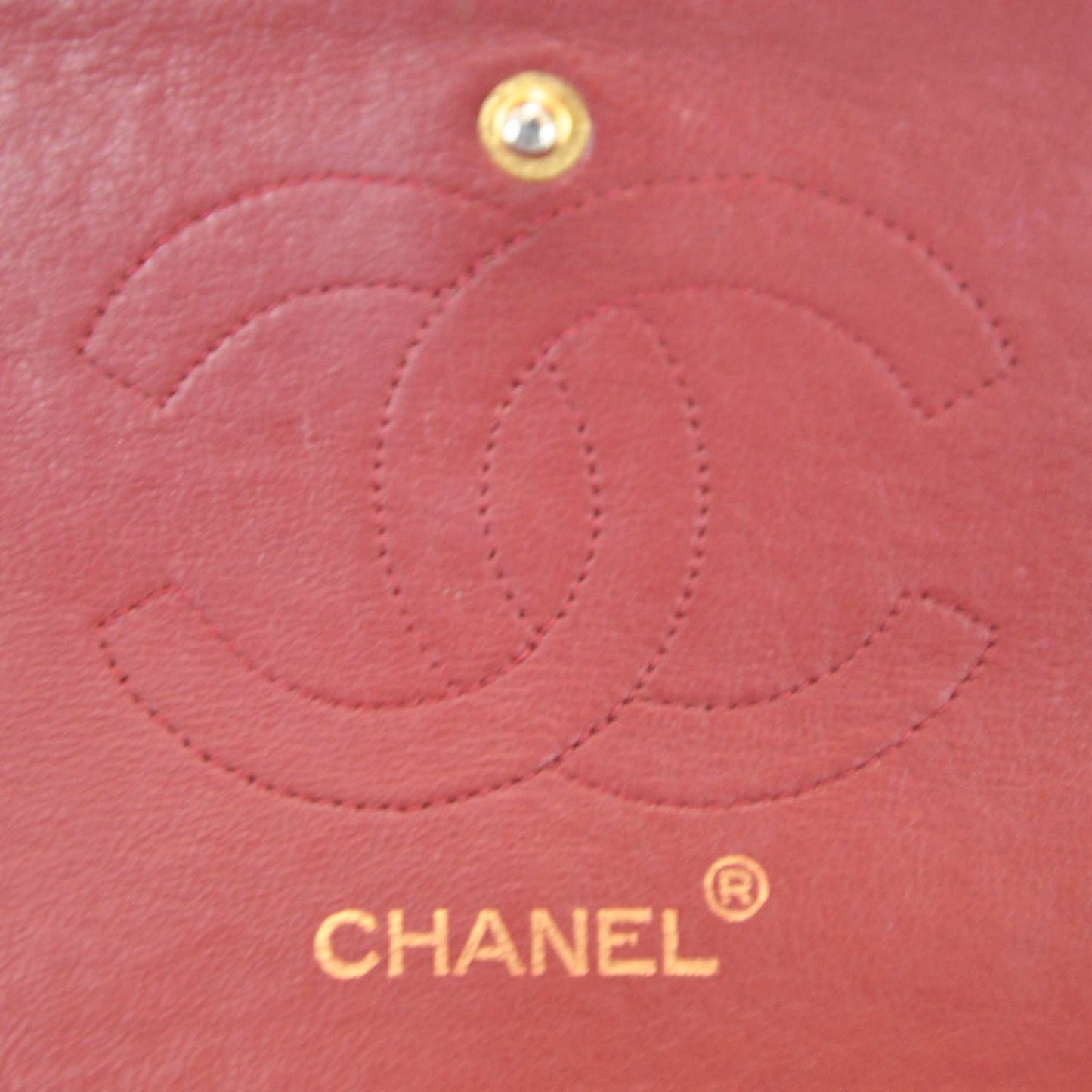 Lambskin Quilted Medium Double Flap Red
