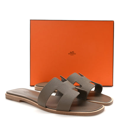 Hermes Epsom Oran Sandals 39 Etoupe 8 of 8