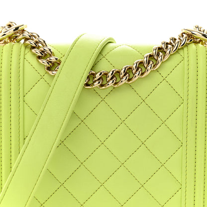 Chanel Calfskin Quilted North South Boy Flap Light Green 8 of 15