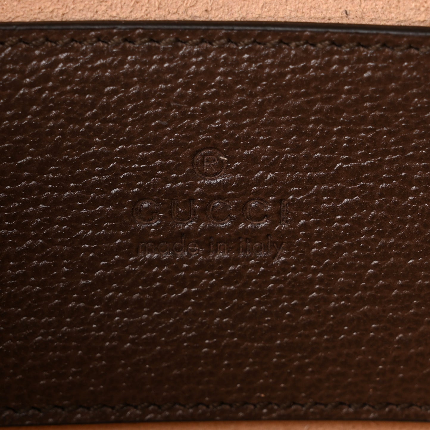GG Supreme Monogram Textured Calfskin Web Mini Ophidia Top Handle Bag Beige Ebony New Acero