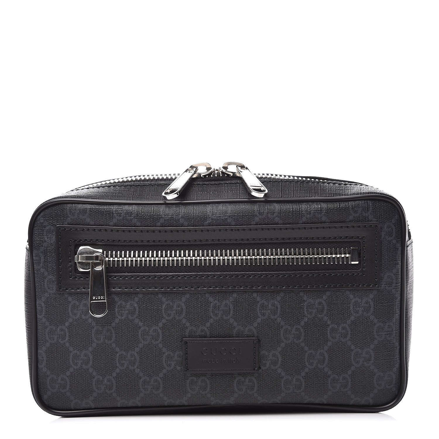 Gucci Soft GG Supreme Monogram Web Belt Bag Black Grey 1 of 8