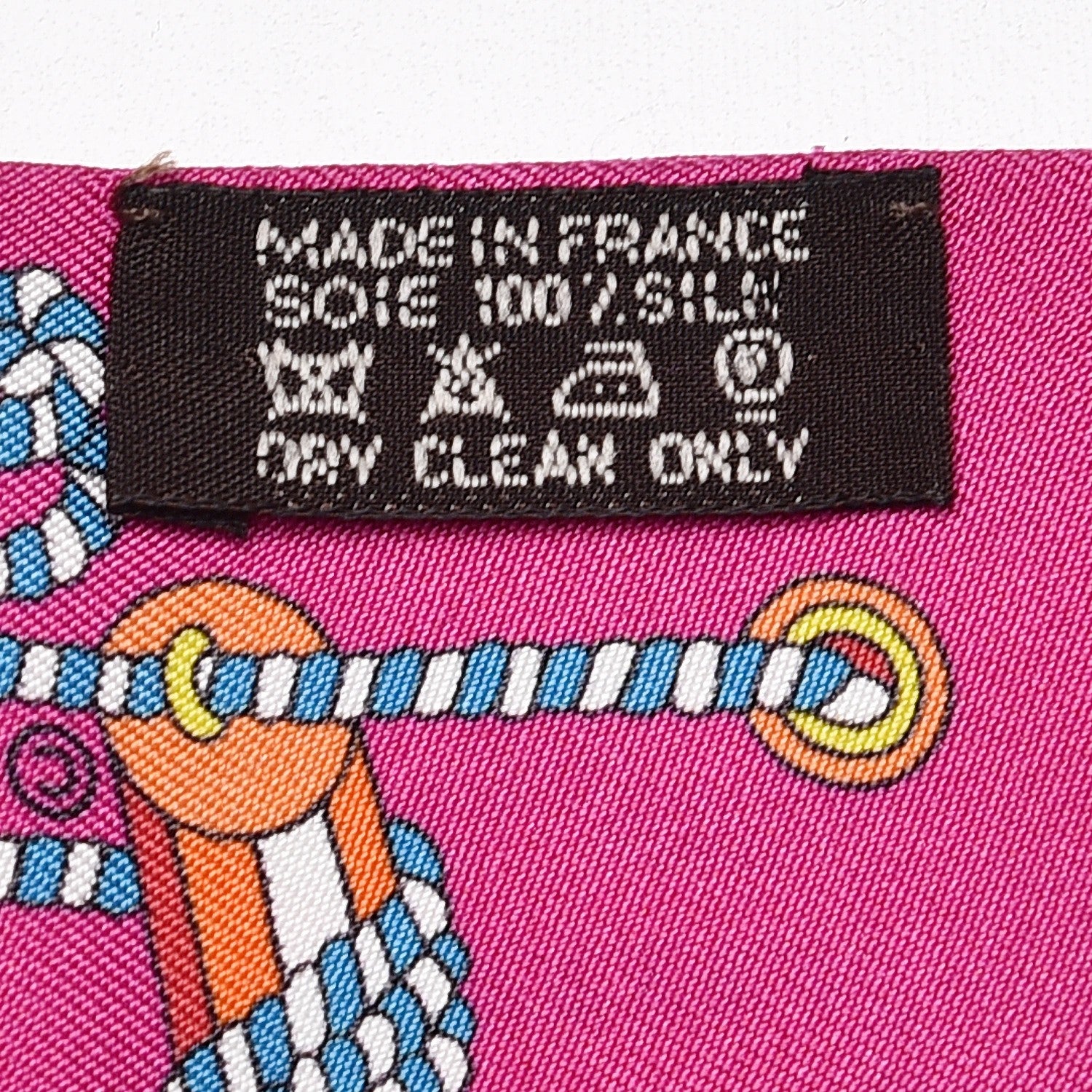 Hermes Silk Cordages Twilly Scarf Fuchsia Vert Orange 3 of 4