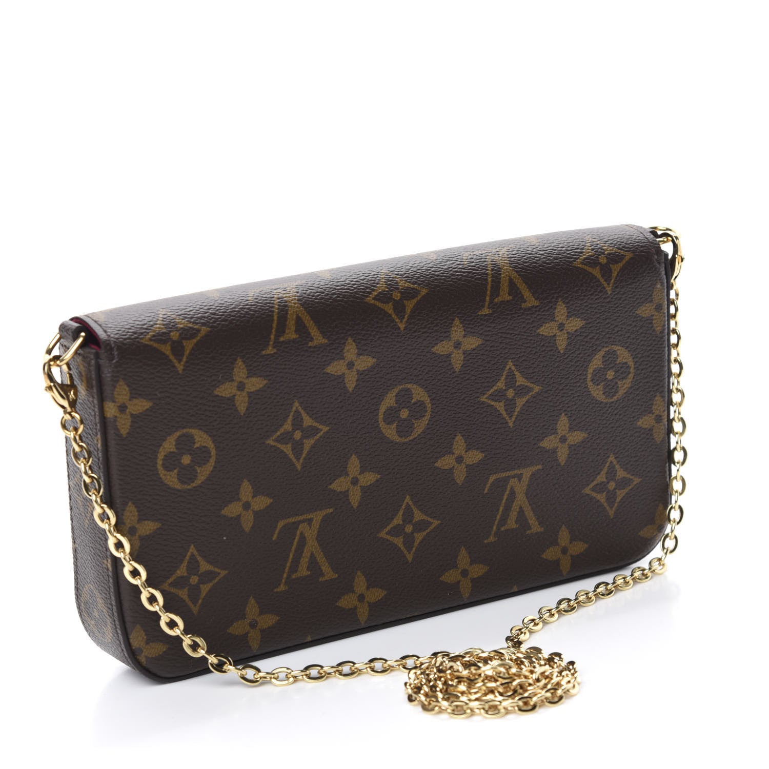 Louis Vuitton Monogram Pochette Felicie Chain Wallet Fuchsia 3 of 13