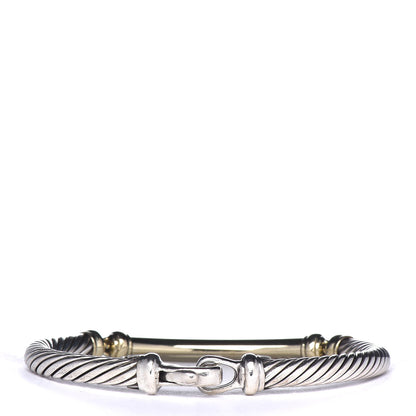 David Yurman Sterling Silver 14K Yellow Gold 5mm Metro Cable Bracelet 3 of 5