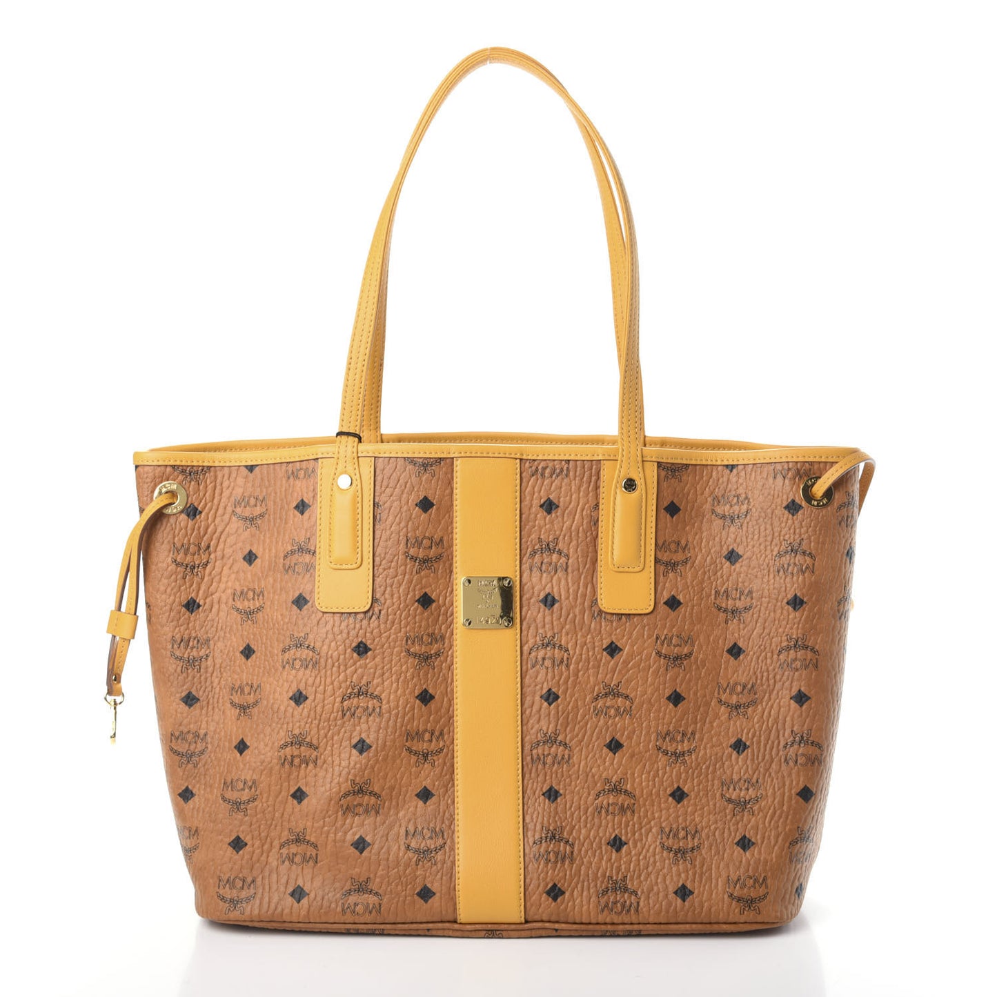 Visetos Medium Liz Reversible Shopper Tote Cognac Yellow